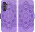 Asuwish Samsung Galaxy S23 FE 5G Wallet Case: Leather Flip, Tempered Glass Protector, Card Holder, Lanyard - Purple.