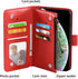 Asuwish iPhone Xs Max Wallet Case: Flower Leather Flip, TPU, Tempered Glass Protector, Credit Card Holder, Red.