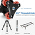 Tripod Head Leveling Base Camera Leveler, Aluminum Alloy 3 Axis Tri Wheel Head with +/-5 Degree Adjustment