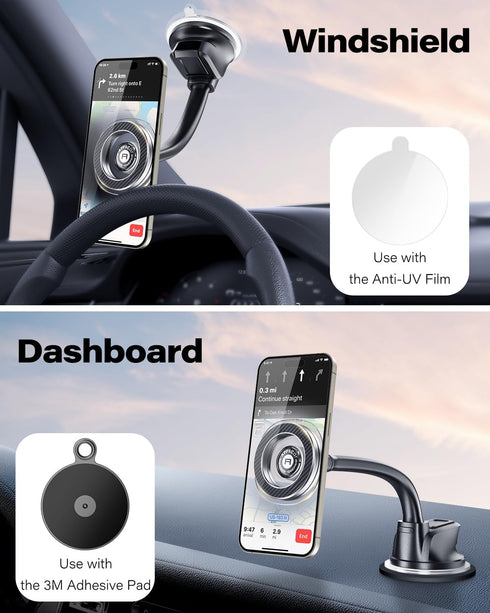 APPS2Car for MagSafe Car Mount, Magnetic Phone Holder for iPhone 15/14/13/12 Series & MagSafe Case