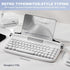 YUNZII Upgraded Wireless Keyboard, Retro Typewriter Style with Integrated Stand, USB-C/Bluetooth, Snow White