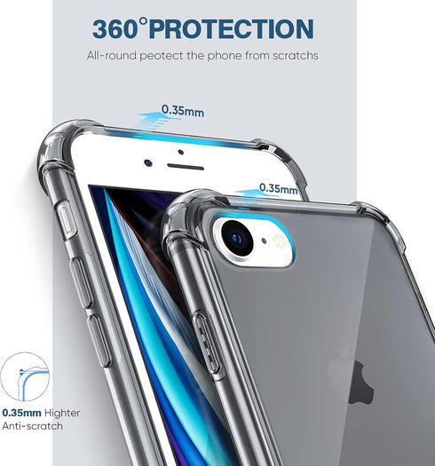 ORIbox iPhone SE 3/2 Case - Shockproof Protection, Black Case for iPhone 8/7, Men, Women & Kids