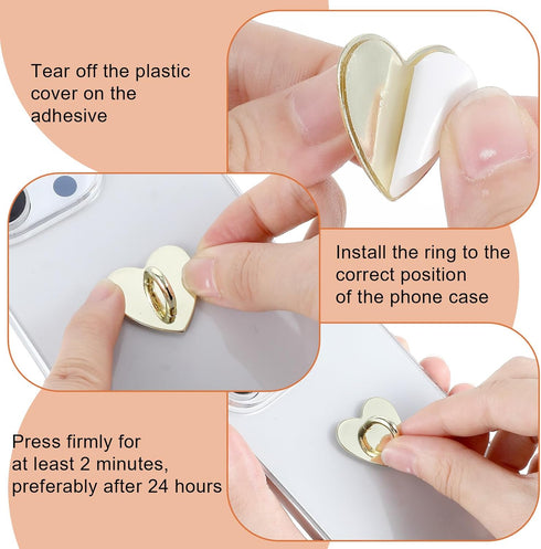 Vin Beauty 8 Pcs Cell Phone Finger Ring, Metal Phone Charm Rings Cute Cell Phones Accessories Finger Grip Sticky Metal
