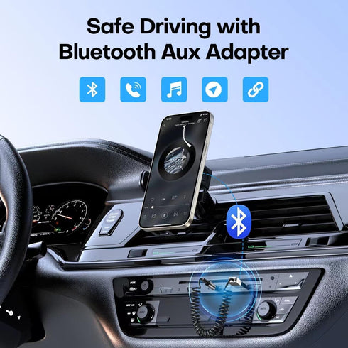 GLOBELEC 5.3 3.5mm Bluetooth to Aux Adapter for Car,USB Female BT Receiver,Aux to Bluetooth Adapter,Compatible