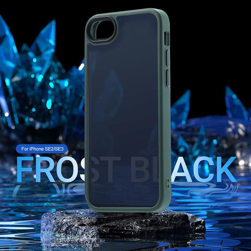 Military Drop Certified Shockproof Case for iPhone SE 2022/2020, Slim Semi-Clear Hard Back, Frosted Green.