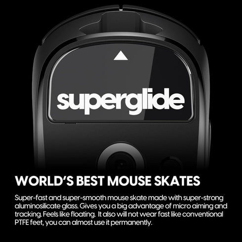 Superglide1 Mouse Feet/Skates - Ultra Strong Glass for Logitech G Pro X Superlight1 (Black)