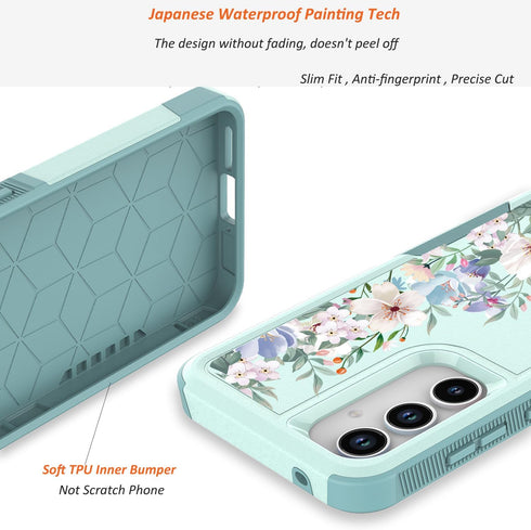 Cute Flowers Design Case for Samsung Galaxy A35/A55 5G, Slim Soft TPU Bumper Shockproof Silicone Cover