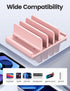 Vaydeer 3-Slot Vertical Laptop Stand, Premium ABS Plastics, 5 in 1 Space-Saving Adjustable Desk Organizer for