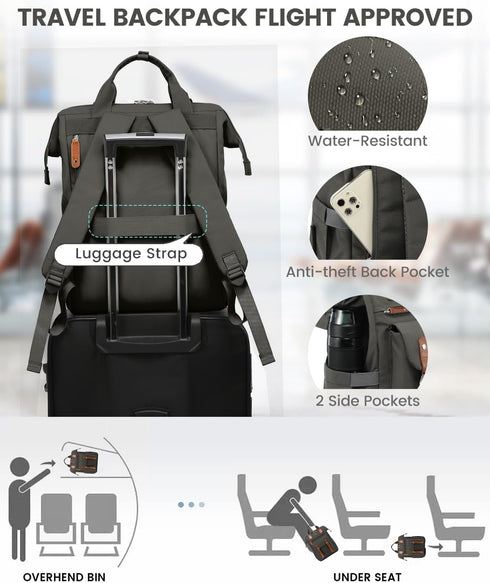 Backpack Commuter Backpack Backpack 17 Inch, LOVEVOOK Laptop for Women Work Travel Business Computer Bag Teacher Doctor