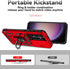 SunStory Galaxy S24 Case - Military-Grade Protection, HD Screen Protector, Kickstand & Slide Camera Cover (Red)