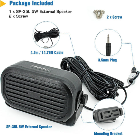 35L 3.5mm IC2730 ID5100 ID4100 IC7100 IC718 IC2300H SP Car External Speaker Mini Portable Speaker Compatible with CB