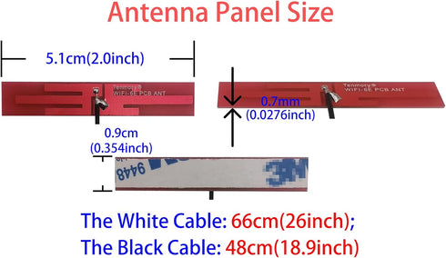 Tenmory 6E MHF4 6GHz 5GHz 2.4GHz AX200 AX210 1675X M.2 WiFi Antenna U.FL Tri-Band Internal Laptop Wi-Fi Antennas