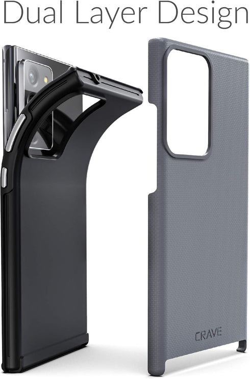 Crave Dual Guard Case for Galaxy Note 20 Ultra, Shockproof Protection Dual Layer Case, Slate