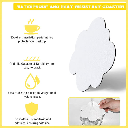 ATTACK SHARK Cloud Wrist Rest and Coaster Combo, Soft Non-Slip PU Ergonomic Wrist Pad for Keyboard