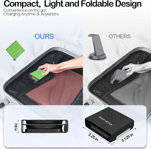 3-in-1 Foldable Magnetic Wireless Charger Keychain, 15W Travel Fast Charger for Phone 15/14/13/12, Watch, AirPods
