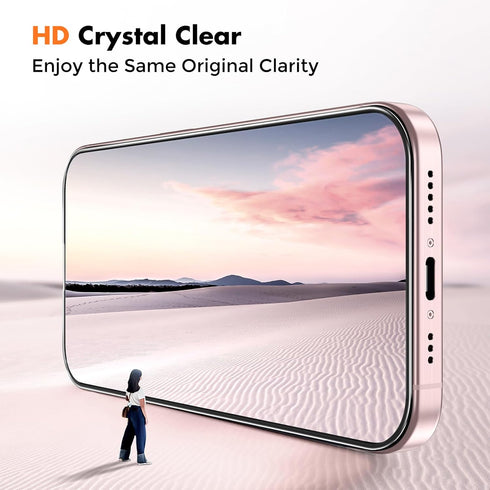 UNBREAKcable iPhone 15 Screen Protector 3-Pack, Shatterproof Tempered Glass, 9H Hardness, Easy Install, Full Coverage.