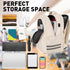 Ytonet Gym Backpack for Men and Women, Travel Bag with Shoe Compartment, USB Charging, Beige