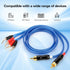 KK Cable V1-W2 18 GAUGE OFC Speaker Wire Pair with RCA Male to 2 Pair Pin Plugs (3M/9.8ft)