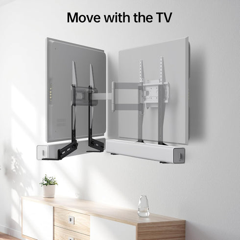 USX MOUNT Soundbar Mount, Flexible TV Mount for Sound Bars up to 16 Lbs, Tool-Free Adjustable for 23-90" TVs