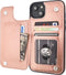 iPhone 14 Plus Wallet Case with Card Holder, PU Leather Kickstand, Double Magnetic Clasp, Durable Shockproof Cover 6.7