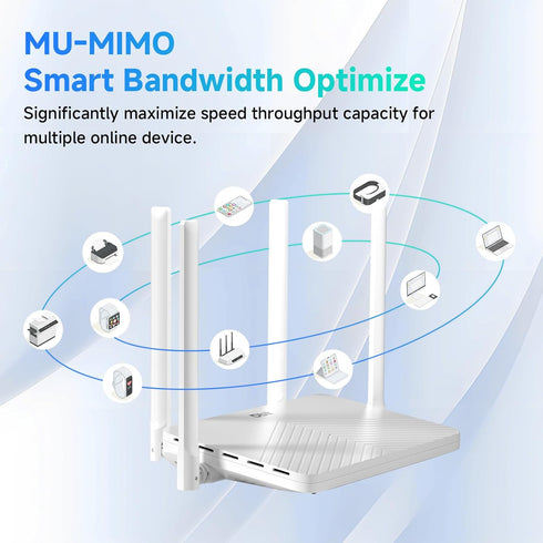 DBIT AC1200 2.4GHz +5GHz 4 4 5dBi (T18-21K) WiFi Router Dual Band MU-MIMO Wireless Internet Router with Gigabit
