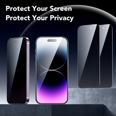 ESR 3 Pack Privacy Screen Protector for iPhone 14 Pro Max, Anti-spy Tempered-Glass, Micro-curved Edges, Case Friendly