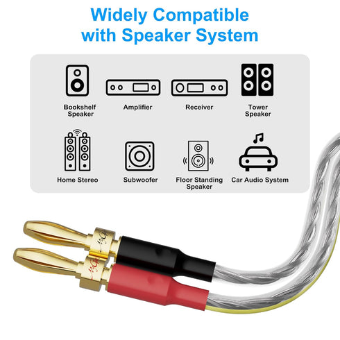 2 Pack 16/2 Speaker Flat Wire Cable, 6 FT, UL CL3 Rated, 16 Gauge AWG Wire with Yellow Polarity Marker