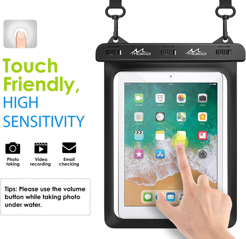 MoKo Waterproof Tablet Case, Dry Bag Pouch for iPad 10th, Pro 11 2022, Mini 6/5/4/3, Galaxy Tab