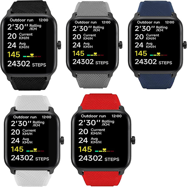 Compatible TOOBUR Smart Watch Bands, Lamshaw Classic Silicone Replacement Straps for IDW13 1.8" Smart Watch