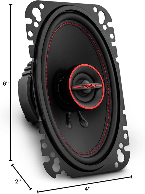 DS18 G4.6Xi GEN-X 4x6 2-Way Coaxial Speakers, 135 Watts Max Power, 45 Watts RMS, 4-Ohm Mylar Dome Tweeters, 2 Speakers