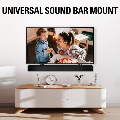 Mounting Dream Soundbar Mount for Most Sound Bars up to 15 lbs, Above or Under TV, with Detachable Extension Plates