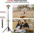JEBUTU 1/4" Extendable Tripod Aluminum, Portable Adjustable Light Stand with Screw Phone Holder & Remote, Ball Head