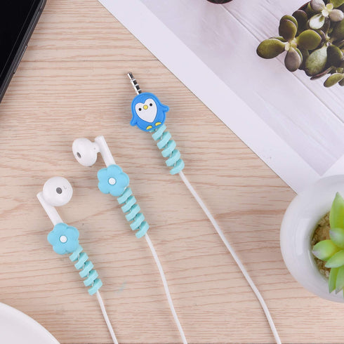 ASTARON 20 Pcs Cartoon Charger Cable Protectors, USB Cable Saver for Most Cellphone Data Lines