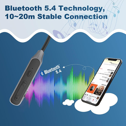 Bluetooth Neckband Headphones, Wireless Earphones with 30H Playtime, IPX5 Waterproof Noise Isolation for Sports,