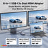 THANDBLE 6 1 3*USB-A 100W USB C to Dual HDMI Adapter, in Docking Station Dual Monitor, Data Ports, PD, HDMI Splitter