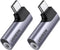 UGREEN 2 Pack USB C to 3.5mm Audio Adapter, Type C Aux Headphone Jack DAC Stereo Mic HiFi Right Angle Dongle for iPhone