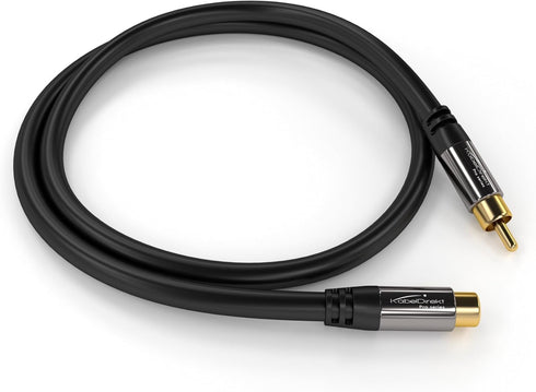 KabelDirekt RCA Extension Cable - 6ft, Break-Resistant Lead for Brilliant Sound Quality