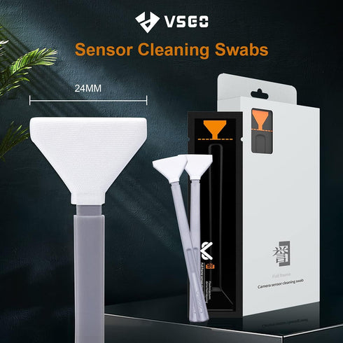 VSGO Digital Camera Sensor Cleaning Kit - 24 Pcs Full Frame Sensor Cleaning Swabs for Nikon Sony Canon DSLR Cameras