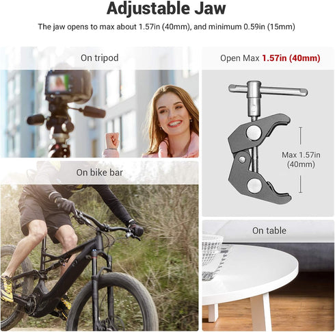 SmallRig Multi-Functional Ballhead Clamp Double Ball Adapter with Bottom Clamp - 2164