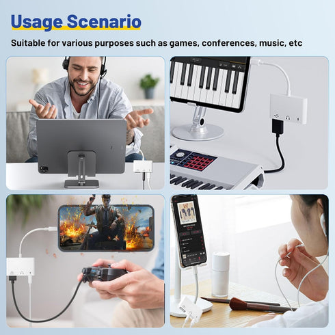 USB C to USB Adapter - 3 in 1 USB C to 3.5mm Audio Adapter for iPad