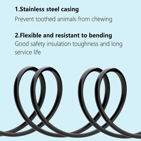 SYGGDERS 5.5 X2.1mm 4.0x1.7mm (6.56FT) Anti Chew Power Cord, Suitable for Solar Panel Connectors, to Male to Male Dc