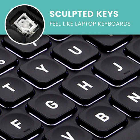 Perixx PERIBOARD-332 Wired Backlit USB Keyboard, Mini Slim Scissor Keys with Big Font, White Illuminated LED