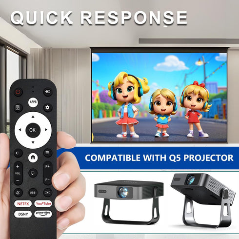 Molgoc Q5 Replacement Remote Contral for Mini Projector,Compatible with VOPLLS Portable Projector.