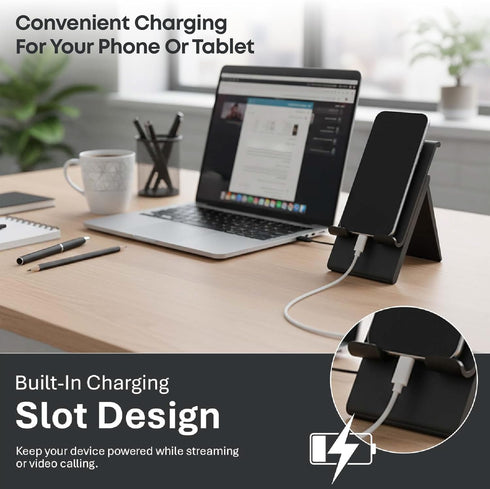 tabtoday 13", Tablet Stand, Adjustable Height, Phone Stand, Tablet and Phone Holder for Desk, Fits Tablets up