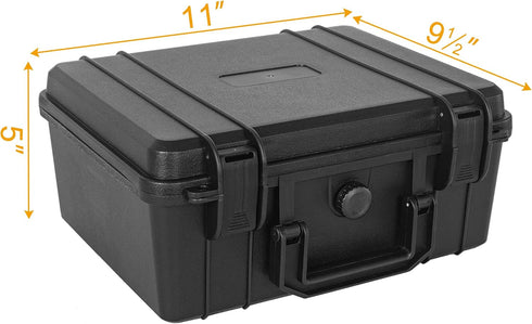 Protective Hard Case Shockproof Water-resistant with Customized DIY Foam Insert for Camera, 11 X 9.5 X 5-Inch