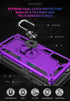 for Samsung Galaxy Note 10 Case, Military-Grade Metal Ring Holder Kickstand, Shockproof Cover for Note10, Purple