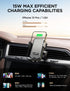 Wireless Car Charger 15W Fast Charging Auto Clamping Cell Phone Holder Mount Vent for iPhone 15 14 13 12 Mini Pro Max