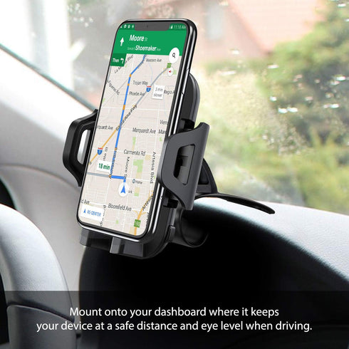 Cellet Car Dash Clip Phone Holder with 360° Rotation & Non-Slip Clamp – Adjustable Cradle for iPhone, Android