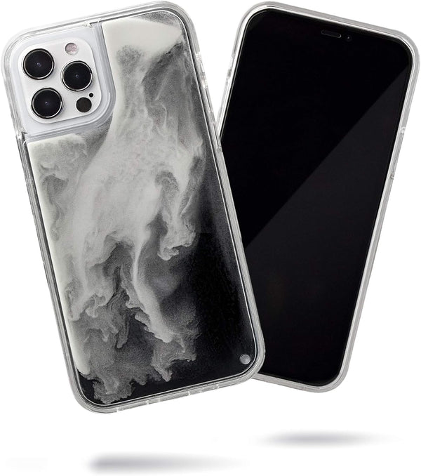 SteepLab Flowing Neon Sand Liquid Case for iPhone 12 Pro Max, Full Body Protection with Raised Bezel