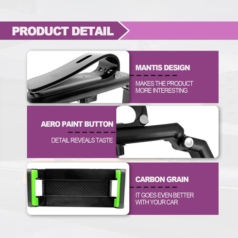 Multifunctional 360° Rotating Sun Visor Cell Phone Holder, Compatible with iPhone, Samsung, Android, Universal Rearview